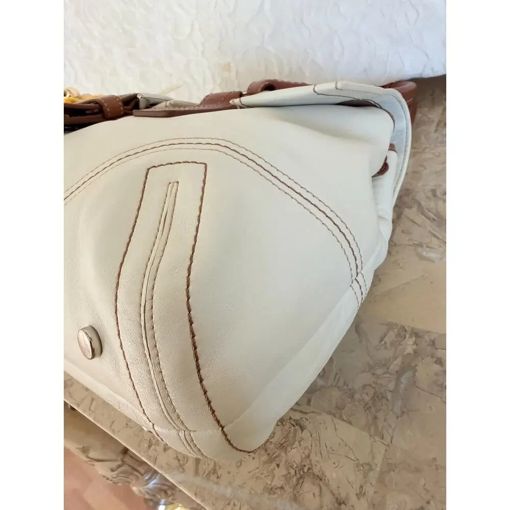 Vtg Coach Hampton soho White Flap Bag F08A11 Satchel/Carryall